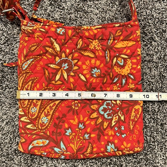 Orange Red Bright Blue Quilted Crossbody Bag - Picture 6 of 16